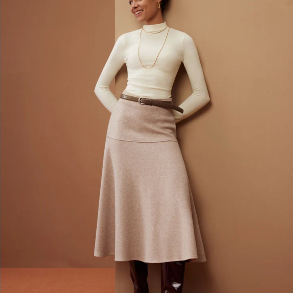 OGL mock neck and wool-like skirt set size medium